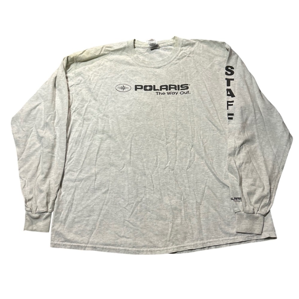 Vintage Polaris The Way Out Staff Long Sleeve Shirt XL Gray Fruit of the Loom